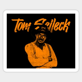 Tom Selleck - 80s Distressed - Orange Magnet